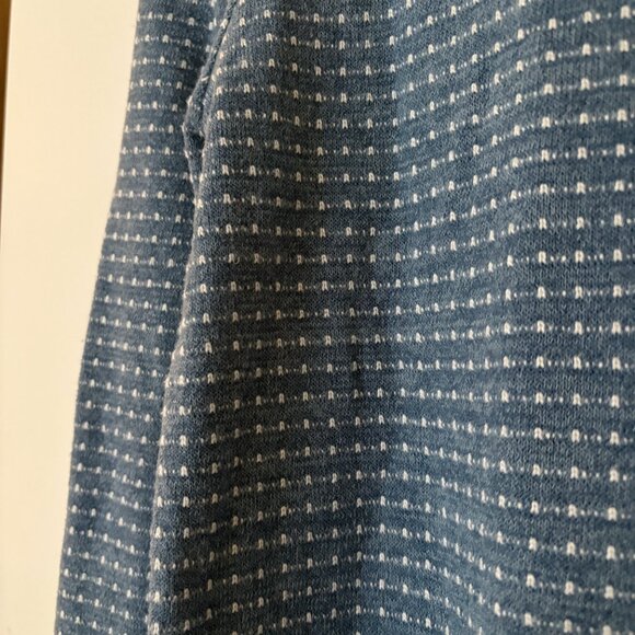 XS Blue Jacquard Puff-Sleeve Mockneck Top - Picture 3 of 4